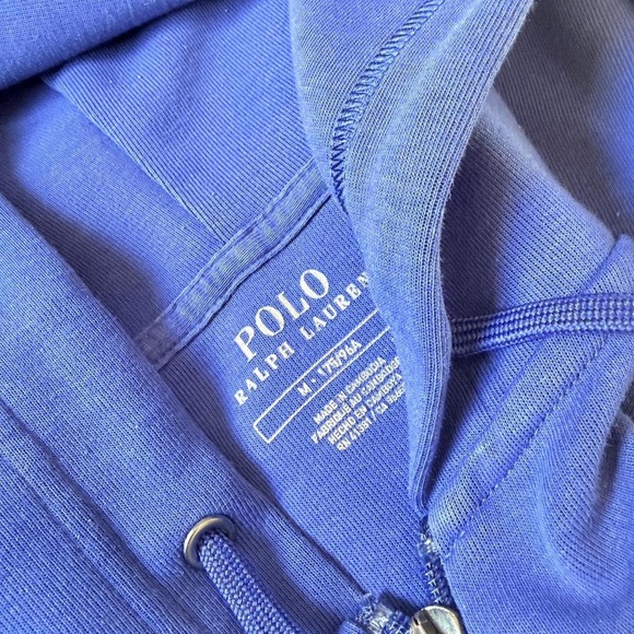 Polo Ralph Lauren blue zip up hoodie sweater - Picture 2 of 8